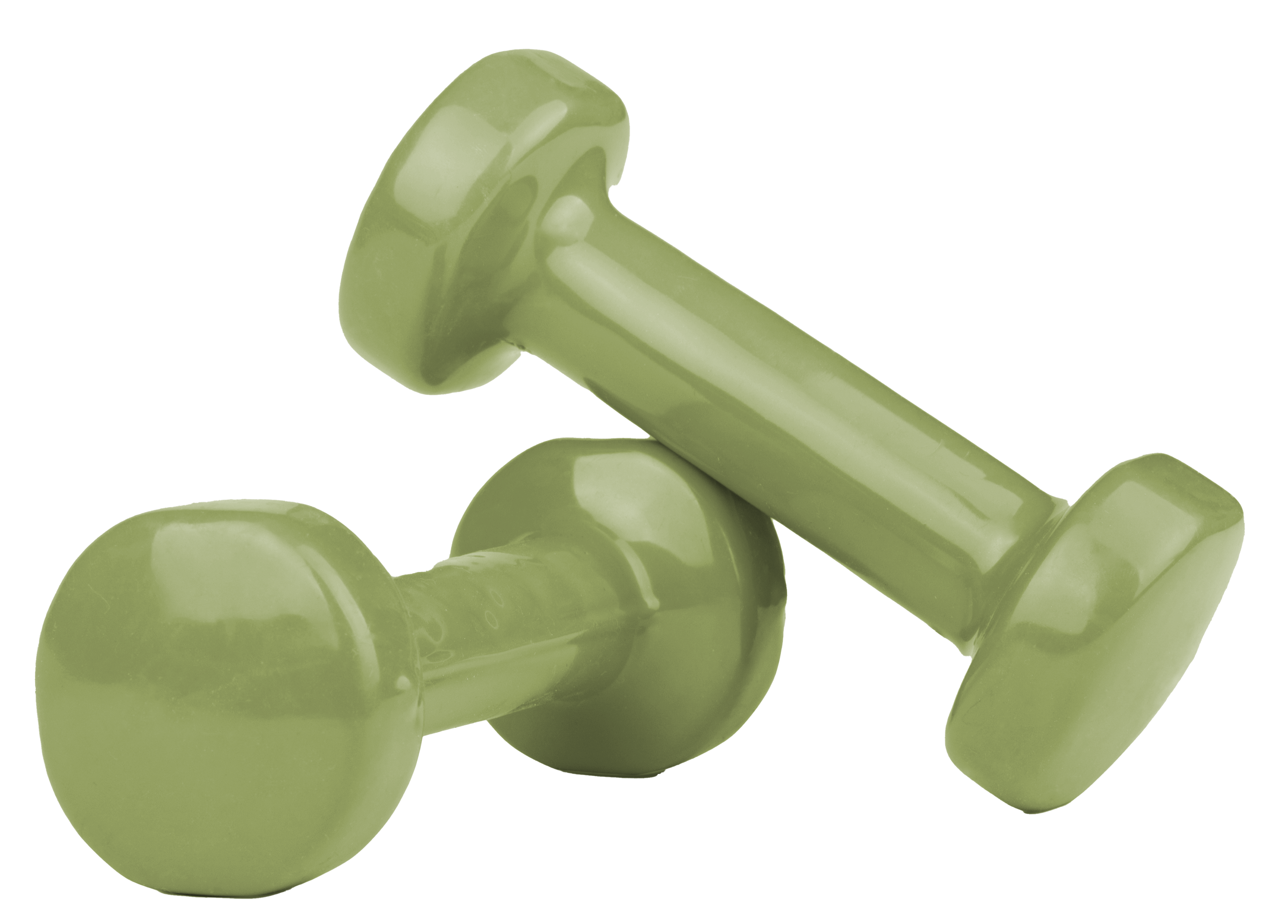 Two green weights on a black background.