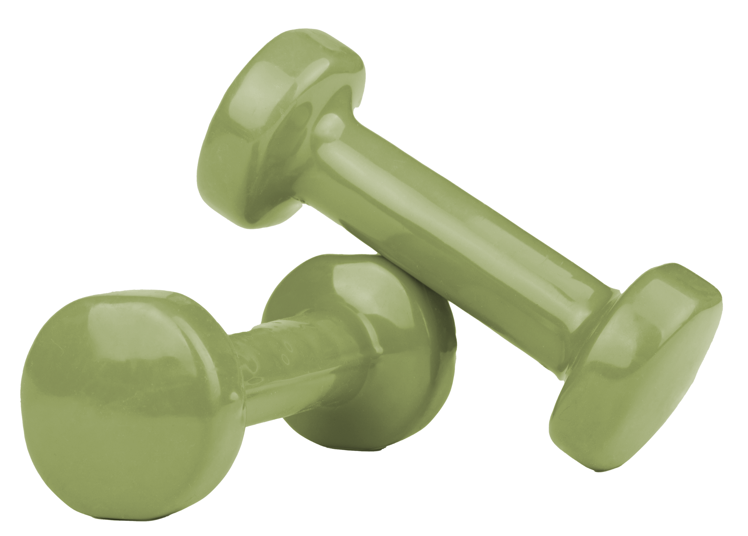 Two green weights on a black background.