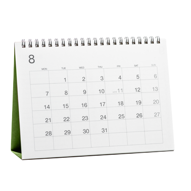 Calendar for the month of August.